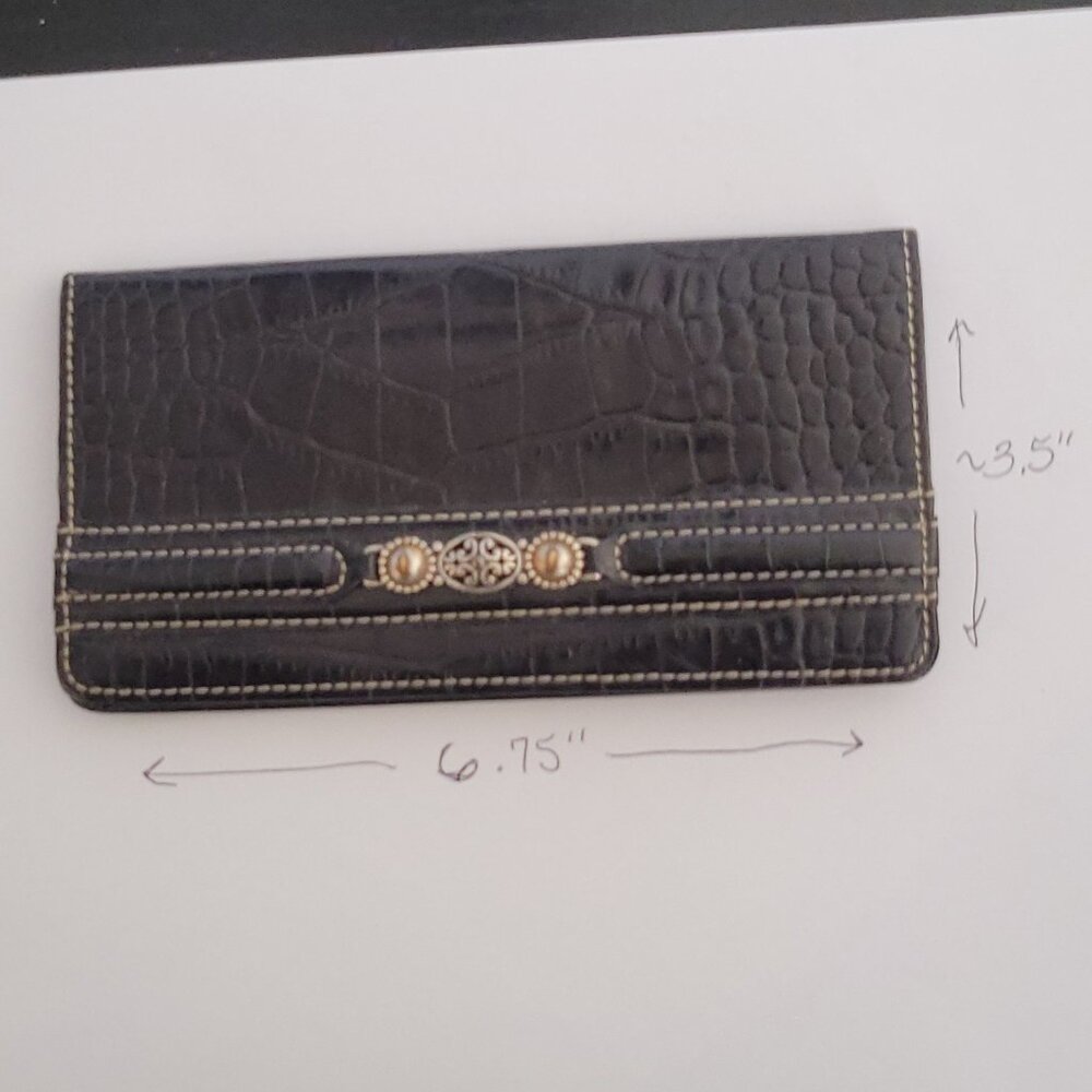 Brighton Alligator Leather Checkbook Cover Wallet, EUC